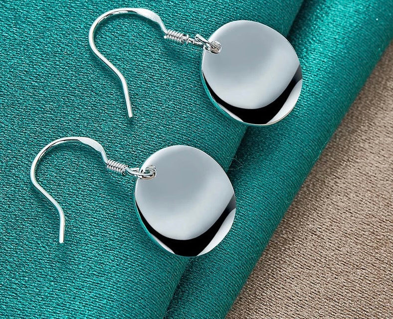 Smooth Bump Round Drop Earrings