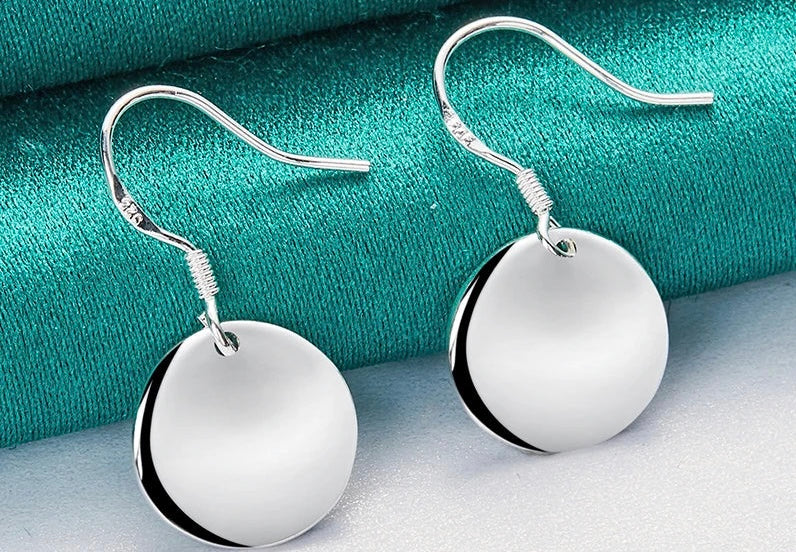 Smooth Bump Round Drop Earrings