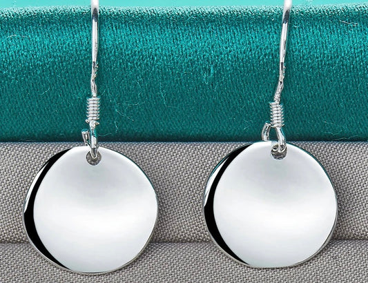 Smooth Bump Round Drop Earrings