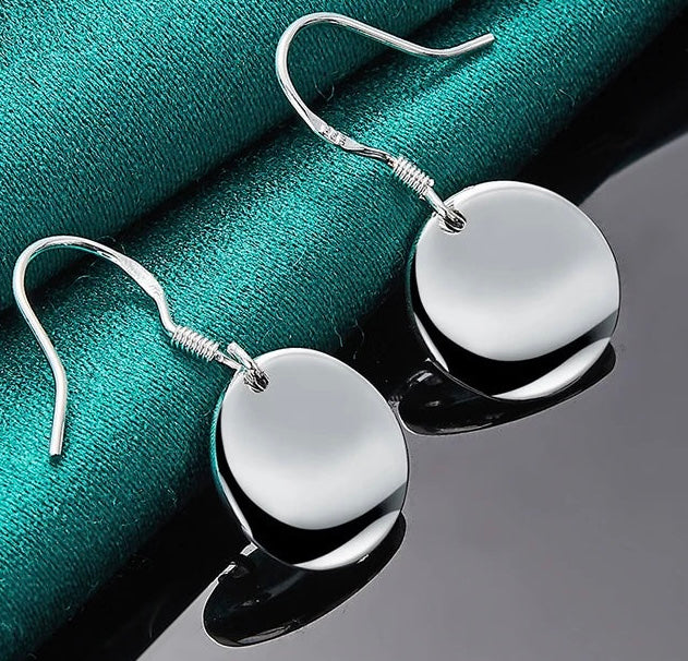 Smooth Bump Round Drop Earrings