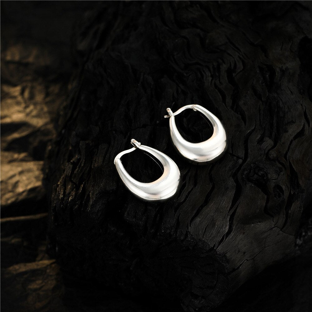 Smooth Hoop Sterling Silver Earrings