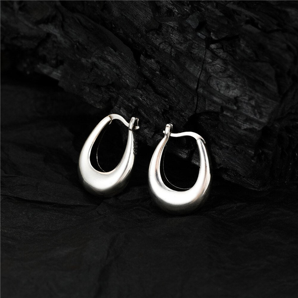 Smooth Hoop Sterling Silver Earrings