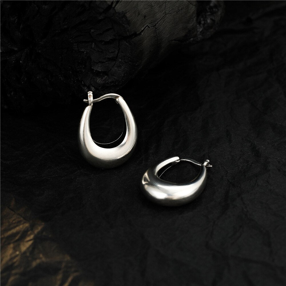 Smooth Hoop Sterling Silver Earrings